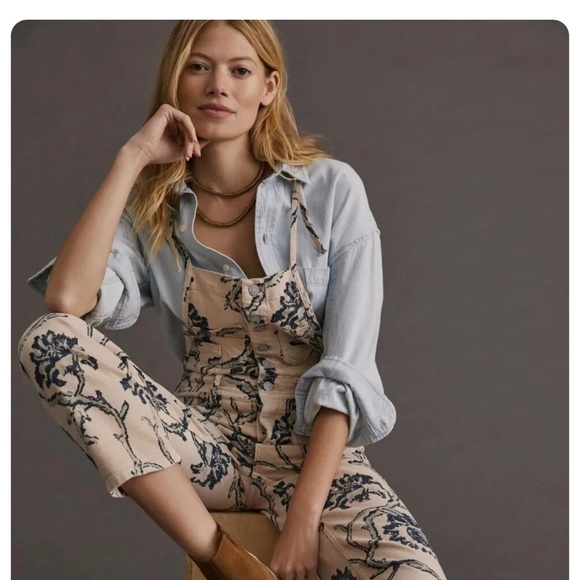 Anthropologie Pilcro floral overalls - Picture 2 of 6